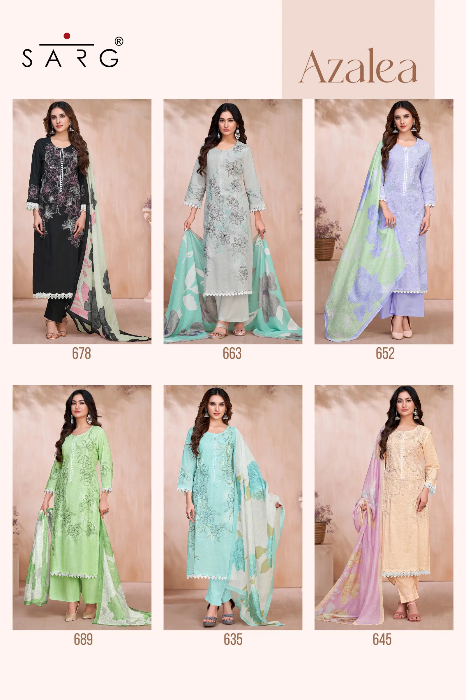 Azalea By Sahiba Premium Cotton Linen Dved With Heavy Embroidery Dress Material Online Wholesale